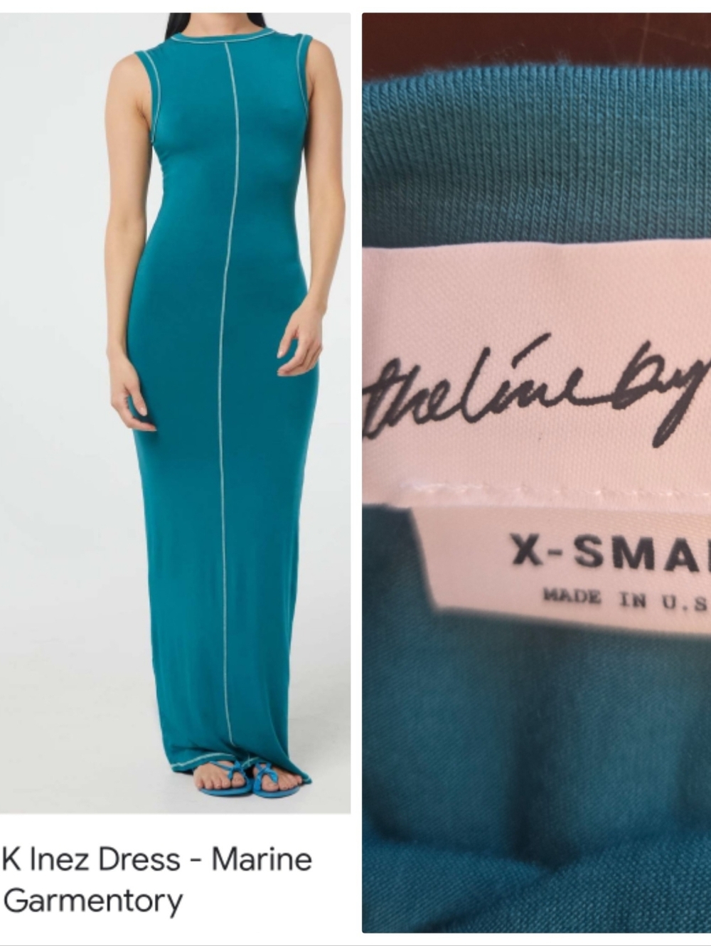 Nwot The Line By K Inez Marine Teal Maxi Dress Xs